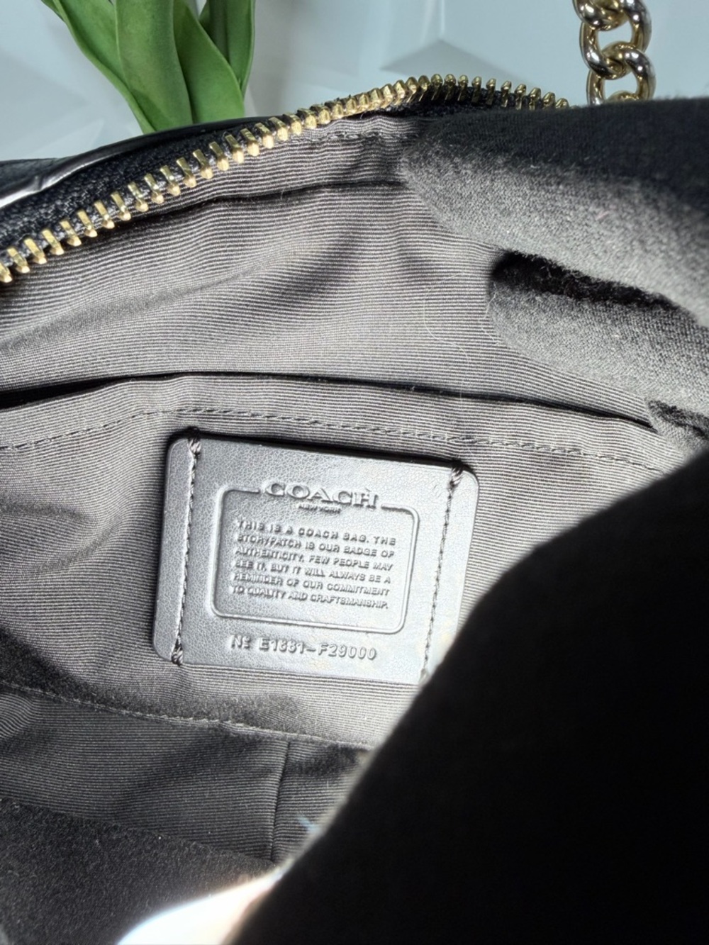 Coach Black Pebbled Leather Crossbody with Gold Hardware - Picture 7 of 12